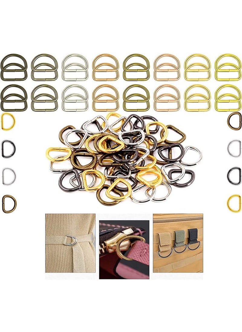DIY Crafts DIY Crafts 10 Pcs Bright Gold Silver Heavy Duty Metal D Ring Non Welded DRings Assorted MultiPurpose SemiCircular D Ring for Hardware Bags Ring10 Pcs Bright Gold  - Image 1