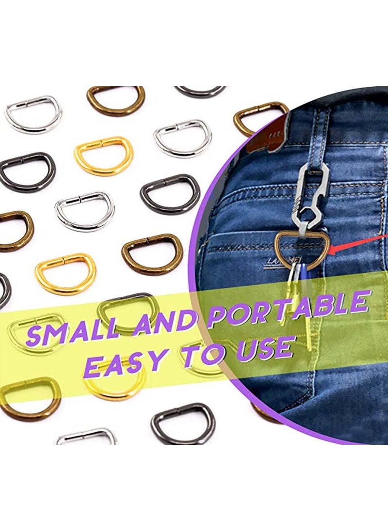 DIY Crafts DIY Crafts 10 Pcs Bright Gold Silver Heavy Duty Metal D Ring Non Welded DRings Assorted MultiPurpose SemiCircular D Ring for Hardware Bags Ring10 Pcs Bright Gold  - Image 4