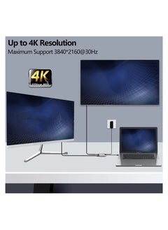 Y&D USB C to Dual HDMI Adapter, 4 in 1 Type Hub with 2 (4K@30Hz) / USB3.0/ PD Charging, HD Screen Display USB-C Docking Station for Windows, MacOS  - Image 5