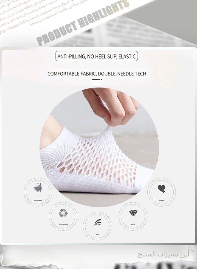 5-pair, Creative and Unique, Fun and Quirky, Ankle Socks, Low-Top Athletic No-Show Socks, Summer Thin No-Show Socks, Sporty Trendy Socks, Canvas Shoe Socks, Comfortable, Breathable - Image 4