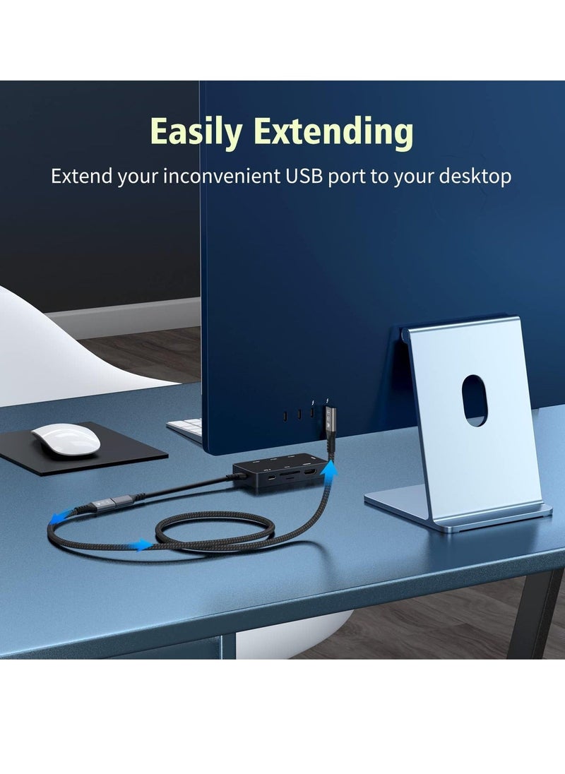 Y&D USB 4 Type-c Male Angle to Female Extension Cable Ultra HD 8K 60Hz 100W Charging 40Gbps Data Transfer Compatible with External SSD eGPU USB-C Docking  - Image 2