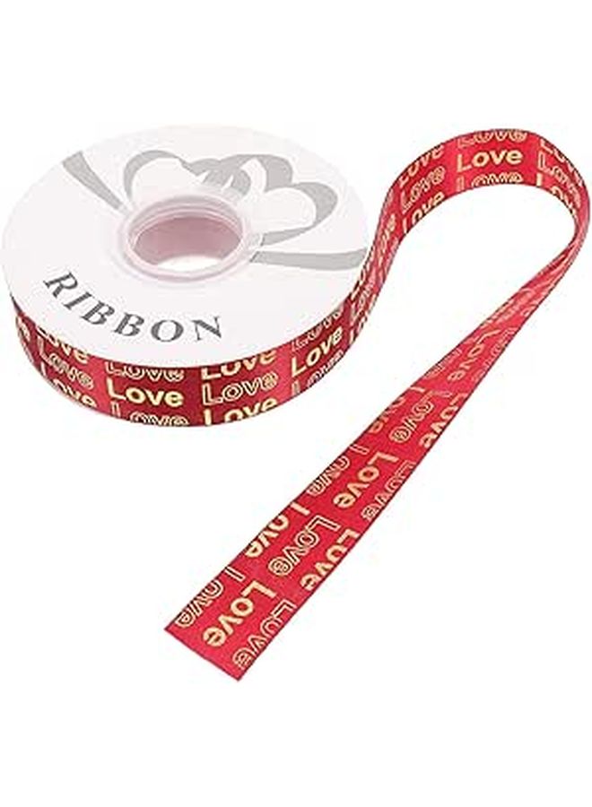 Dark Red Polyester Ribbon 2.5cm Valentine Wrapping For Bouquets Birthday Gifts DIY - Image 1
