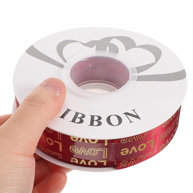 Dark Red Polyester Ribbon 2.5cm Valentine Wrapping For Bouquets Birthday Gifts DIY - Image 5