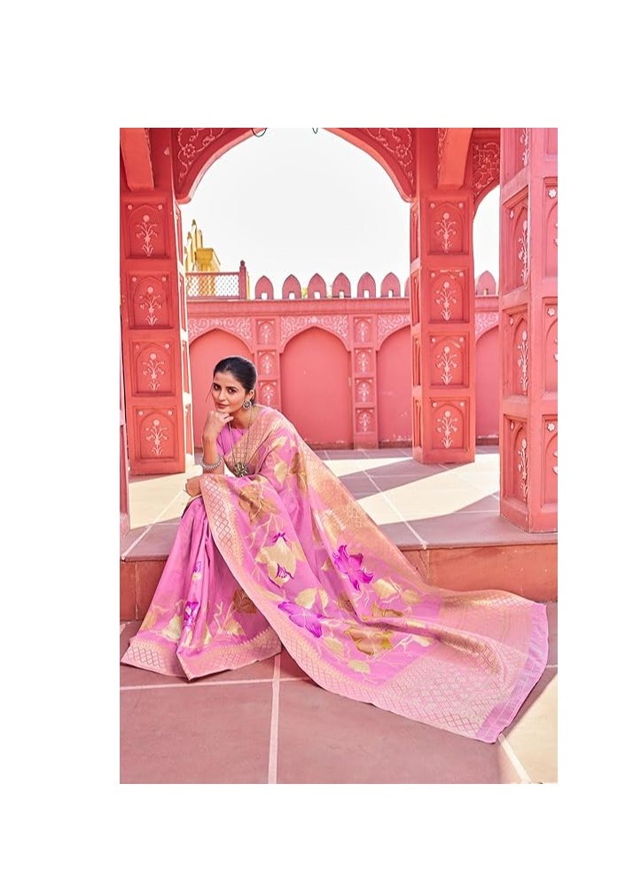 Accessorize Kingdom - Womens kanjivaram Banarasi Silk Saree Patola saree with Unstitched blouse piece - Image 1