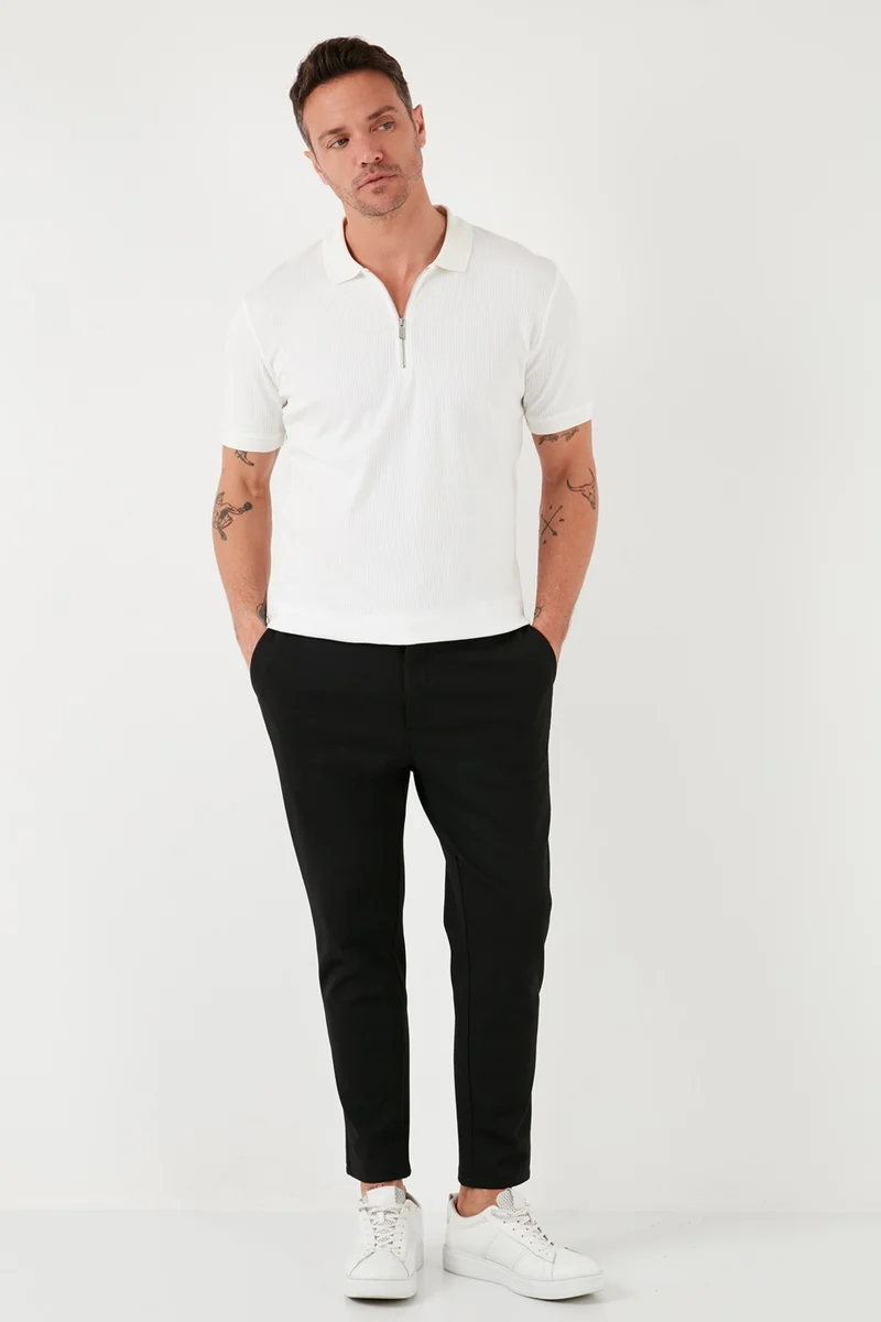 Buratti Cotton Regular Fit Zippered Polo Neck T Shirt Men's Polo Neck T Shirt 5902738