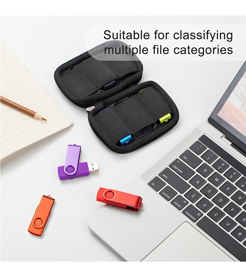 حزمة 6 قطع من محركات أقراص فلاش USB 2.0 بسعة 128 ميغابايت مع حقيبة تخزين لنقل البيانات - Image 2