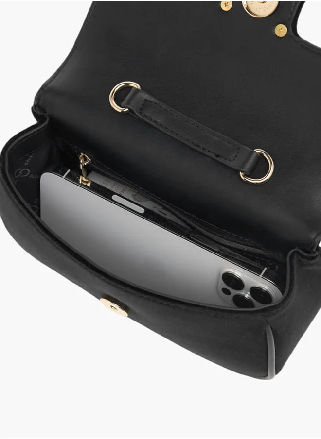 Celeste Womens Embellished Crossbody Bag With Chain Strap And Flap Closure