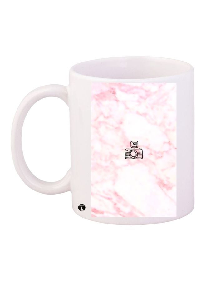 RYN Camera Printed Coffee Mug White/Pink/Black 11ounce