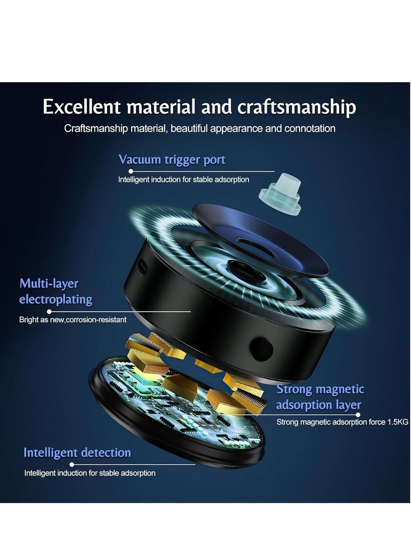 ELTRAZONE Suction Magnetic Phone Holder for Car - Vacuum Suction Phone Mount for Car. Magnetic Suction Car Phone Holder. Phone Car Mount for iPhone. Cup Phone Holder. Magnetic Car Mobile Phone Holder - Image 4