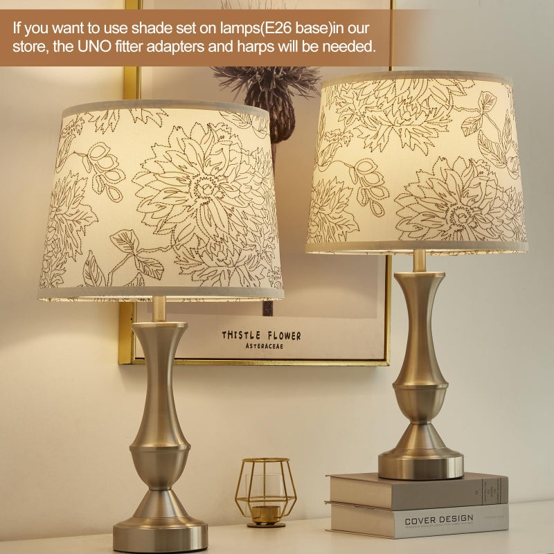 Luvkczc Drum Lampshades Set of 2, Fabric Lamp shade for Table Lamps Floor Lamps, 13" Top x 11" Bottom x 10" High, Natural Linen Hand Crafted, Lamp Shade Harp Holder Included - Image 5