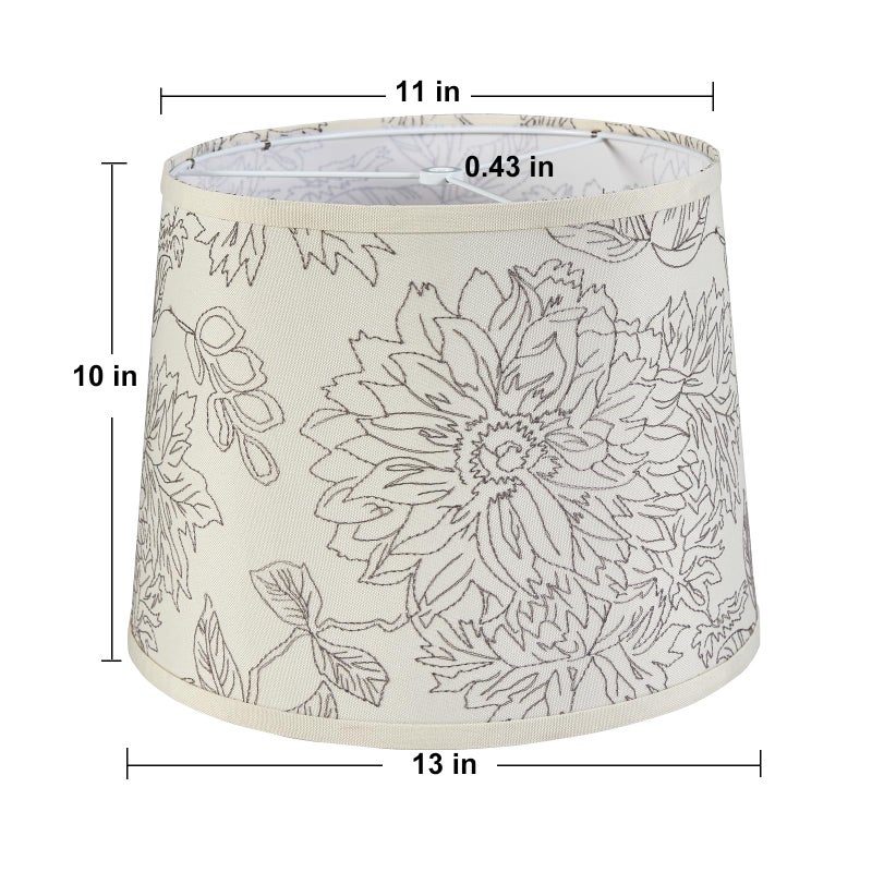 Luvkczc Drum Lampshades Set of 2, Fabric Lamp shade for Table Lamps Floor Lamps, 13" Top x 11" Bottom x 10" High, Natural Linen Hand Crafted, Lamp Shade Harp Holder Included - Image 2
