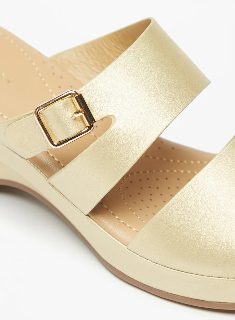 فلورا بيلا من شو إكسبرس Womens Solid Slip On Strap Sandals With Buckle Accent By Shoexpress