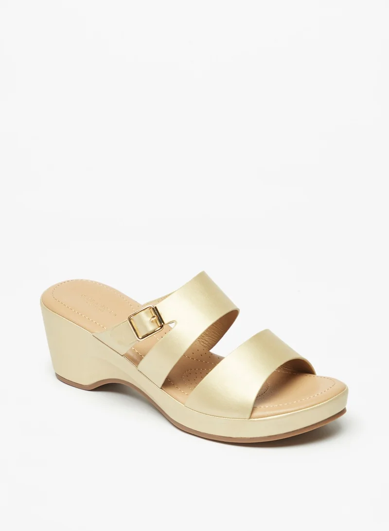 فلورا بيلا من شو إكسبرس Womens Solid Slip On Strap Sandals With Buckle Accent By Shoexpress