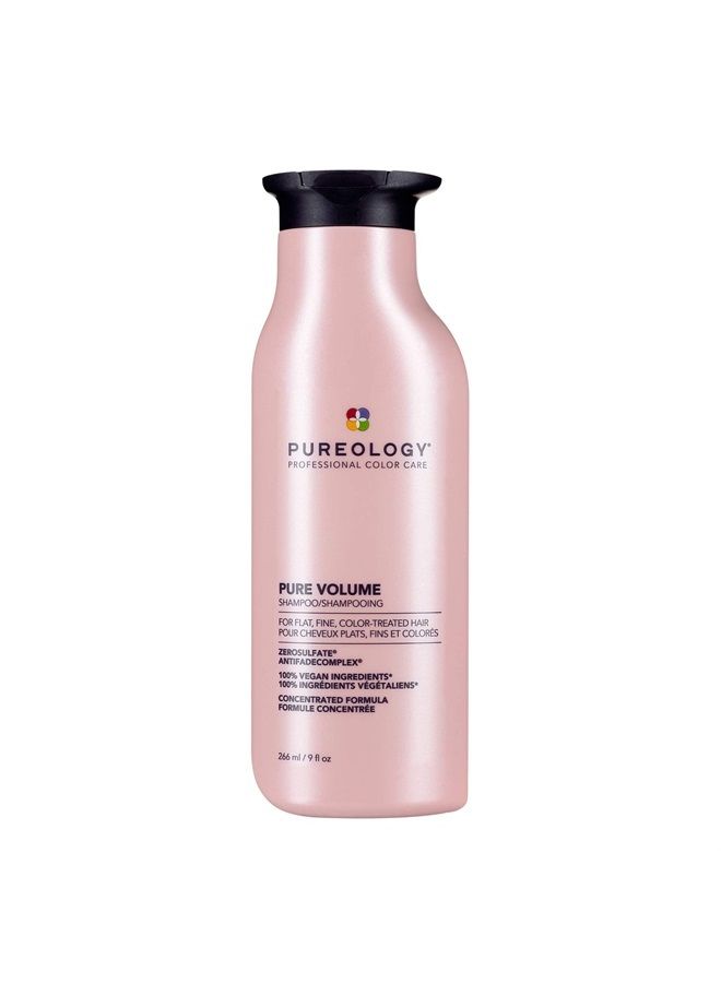 PUREOLOGY Pure Volume Shampoo | For Flat, Fine, Color-Treated Hair | Adds Lightweight Volume and Body | Clarifies Buildup | Sulfate-Free | Vegan | 9 Fl. Oz. - Image 1