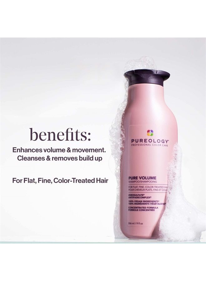 PUREOLOGY Pure Volume Shampoo | For Flat, Fine, Color-Treated Hair | Adds Lightweight Volume and Body | Clarifies Buildup | Sulfate-Free | Vegan | 9 Fl. Oz. - Image 2