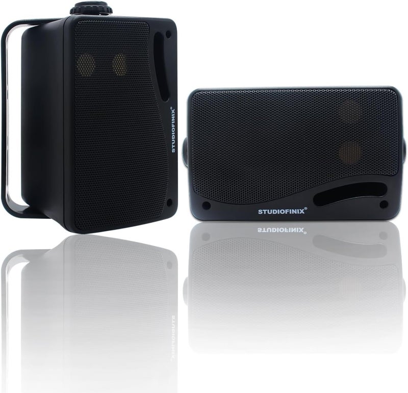 STUDIOFINIX Passive Outdoor Speakers Wired Waterproof -3.5 Inch 3 Way 200W Surface Marine & Wall Mount Speakers, Ideal for Home, Boat, Poolside, Patio, Indoor Outdoor Useï¼ˆBlack - Image 1