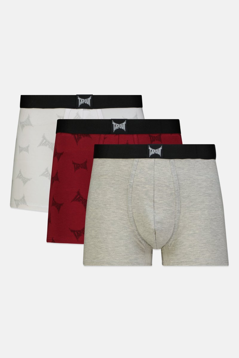 TapouT Men 3Pcs Brand Logo Boxer, Multicolor - Image 1