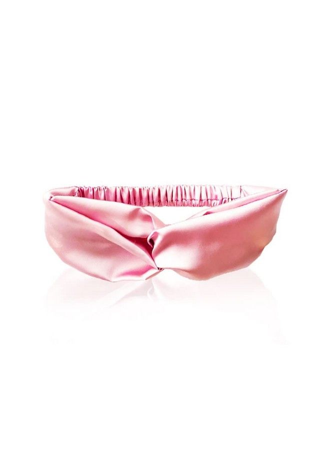 PROLIXR S Pink Satin Cross Knot Headband For Women Double Twist Head Wrap No Hair Breakage Pulling & Tugging Soft Elastic & Comfortable Stretch - Image 1
