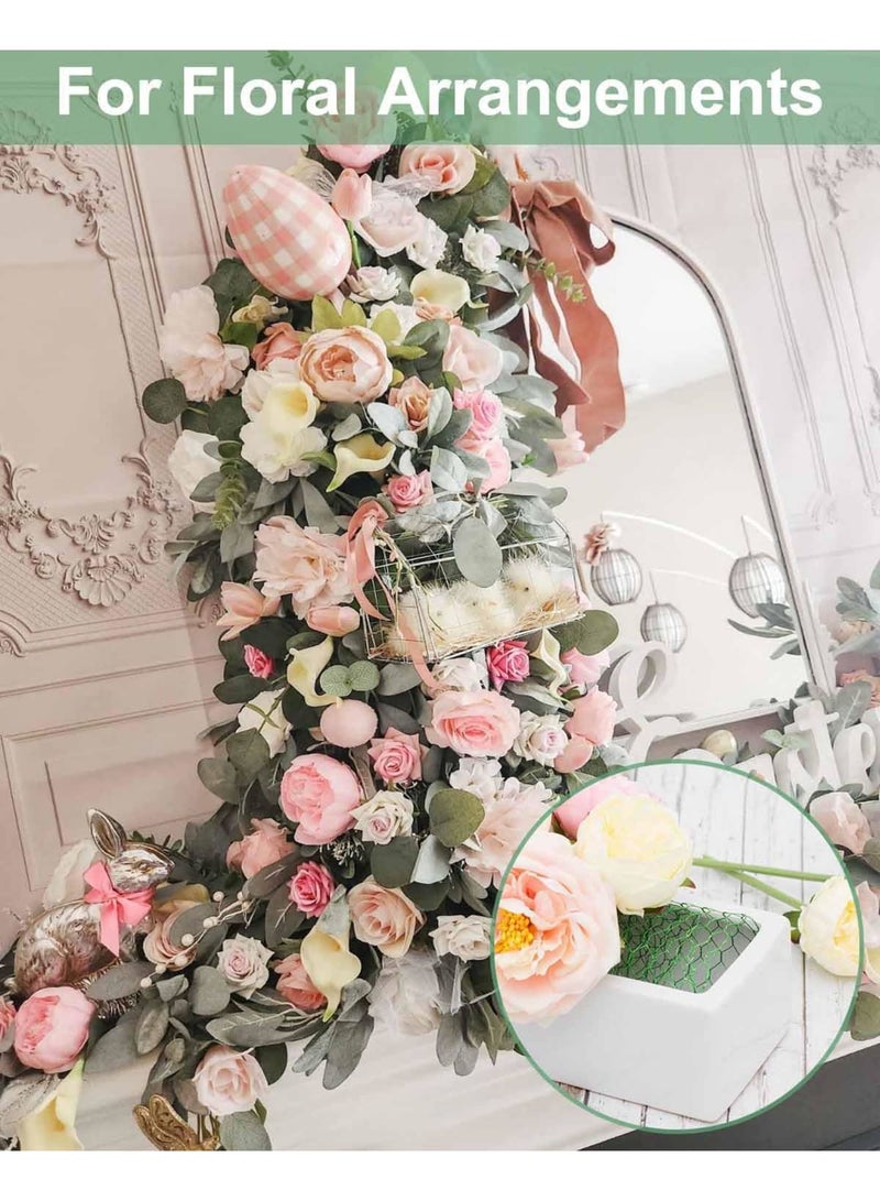 Barakah سلك دجاج لترتيبات الزهور، شبكة سلكية سداسية مطلية بـ PVC مجلفن، شبكة مرنة ومقاومة للصدأ لتسييج الحدائق، مشاريع DIY، ديكور المنزل (أخضر، 15.7 × 157 بوصة) - Image 3