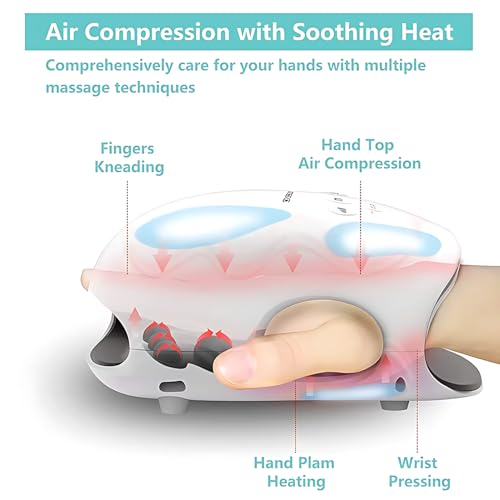 Arogya ARG Arogya Hand-Massagers Palm Acupressure Device, Palm Guard Machine Electric Hand Massage For Numbness Accu Point Portable Hands Therapy Massager with Heat and Air Compressor (white) (WHT) - Image 3