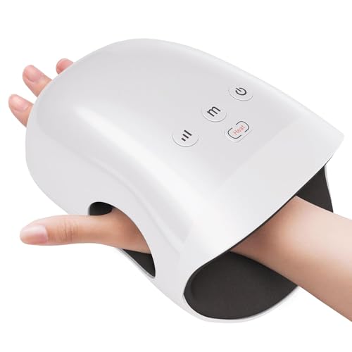 Arogya ARG Arogya Hand-Massagers Palm Acupressure Device, Palm Guard Machine Electric Hand Massage For Numbness Accu Point Portable Hands Therapy Massager with Heat and Air Compressor (white) (WHT) - Image 1
