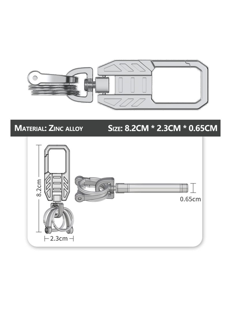 Zikra Metal Keychain Car Fob Key Chain Holder Clip - Stylish Design with Detachable Valet Key Ring & Anti-Lost D-Ring for Men and Women - Perfect for Organizing Keys - Image 3