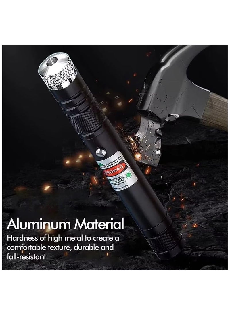 PESNCI - Laser Pointer, Tactical Flashlights 2000 Metres Green Long Range High Power Handheld Flashlight, Rechargeable Laser Pointer for USB, with Star Cap Adjustable Focus Suitable for Projecto - Image 1