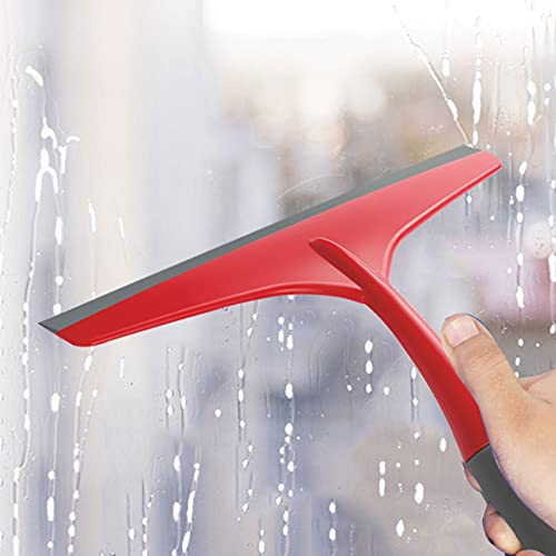Kleeno Cello Kleeno Platfrom and Glass Plastic Wiper | Featuring Dual-Purpose Design, Rubberised Handle for Comfortable Grip, Hanging Provision | Ideal for Home, Kitchen & Office | Red and Grey - Image 3