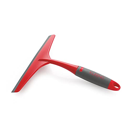 Kleeno Cello Kleeno Platfrom and Glass Plastic Wiper | Featuring Dual-Purpose Design, Rubberised Handle for Comfortable Grip, Hanging Provision | Ideal for Home, Kitchen & Office | Red and Grey - Image 1