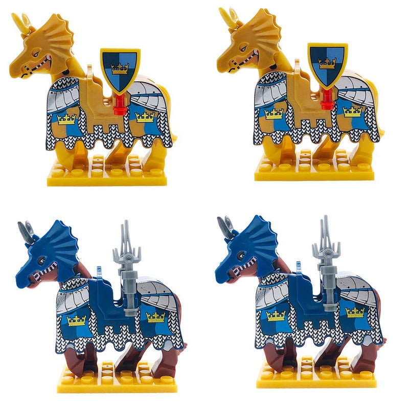 MIUTRUE Medieval Weapons Accessories Knights Block Toy with Figures (10 Sets Weapons & 4 Sets Horses & 10 Figures) - Image 3