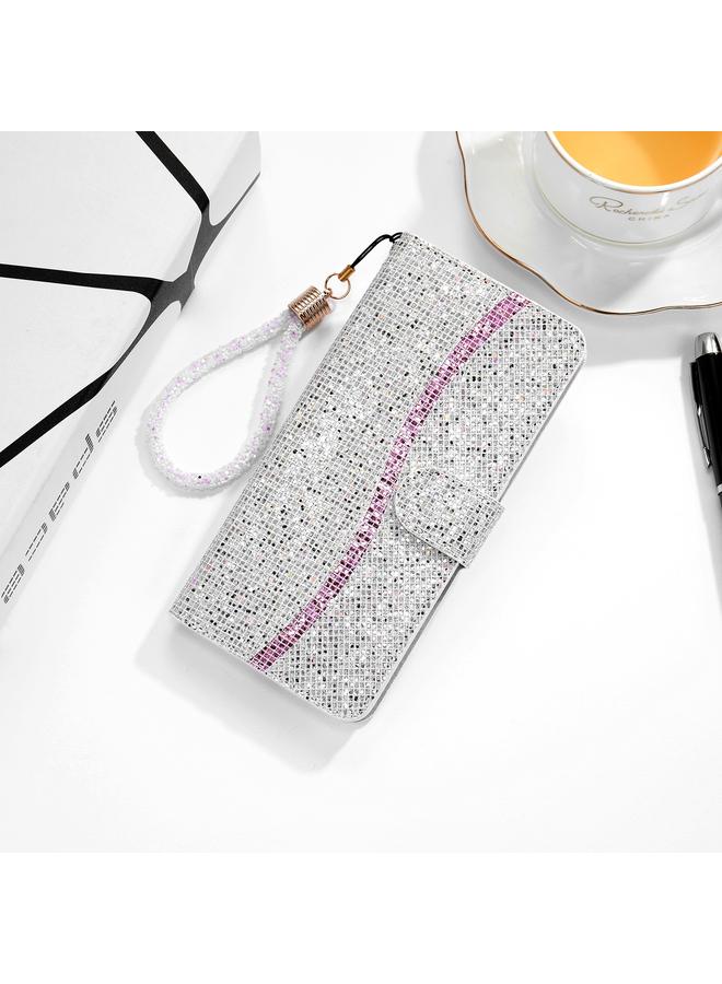 Glitter Powder Horizontal Flip Leather Phone Case For iPhone 14 Max