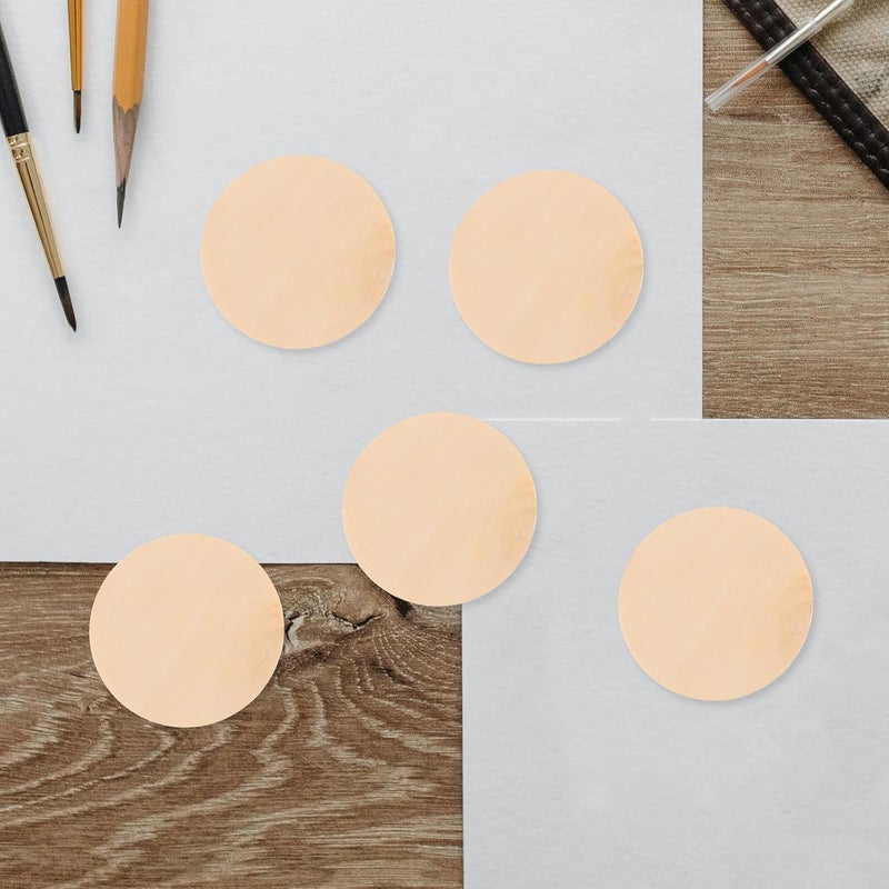 50pcs 5mm Thick Wooden Discs Craft Blanks, 50mm Diameter Natural Wood Slices for DIY Painting, Graffiti Chips, and Woodcraft Projects - Image 5