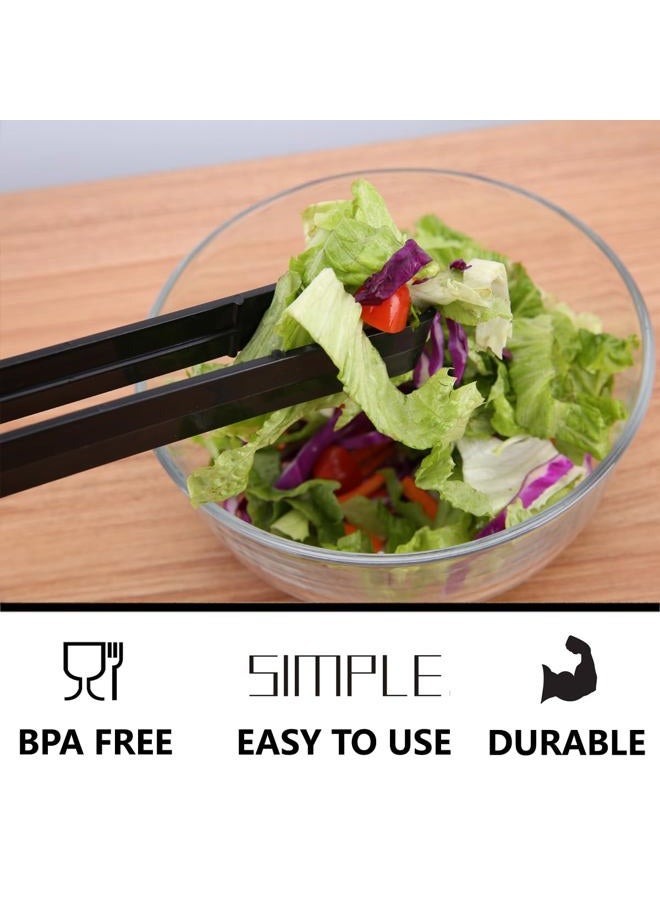 ICHROSAYA 24 Pieces Plastic Salad Tongs, Black Kitchen Serving Tongs, 9 Inch Disposable Utensils Set, Perfect for Buffets and BBQ, Food Safe Material (24, Black) - Image 5