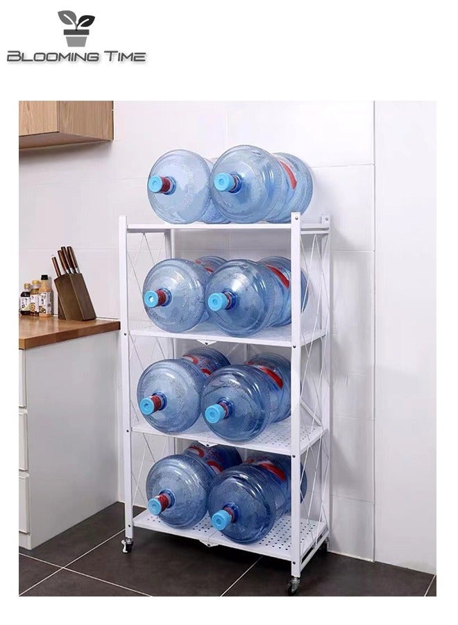 بلومنغ تايم رفوف قابلة للطي من 4 طبقات ، خالية من التثبيت ، تفتح بمجرد سحبها ، مع قدرة تحمل قوية - Image 5