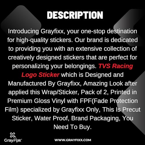 Grayfixx Racing Logo Sticker for Ntorq | TVS Racing Original Logo Sticker - Image 4