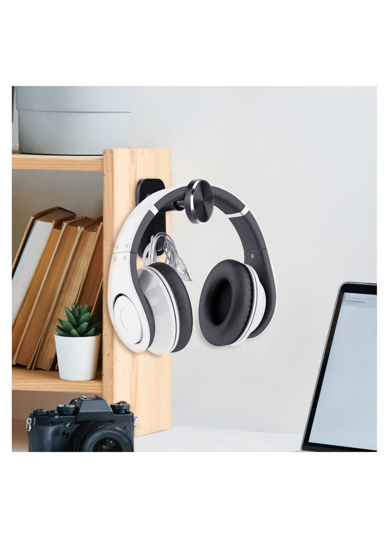 SYOSI, 2 Pack Headphone Stand, Retractable Headset Hanger, Sticky Desktop Hook, for All Headsets, Earphone Clamp for Earphone, Music Headphones