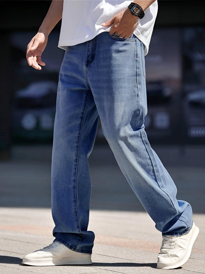 Ben Martin Light Blue Men Jeans || Baggy Fit Jean's for Man || Loose Fit High Rise Denim || Stretchable Casual Wear Jean,s || Dance Rap Rapping Style Pant for Men || Denim Cotton Jeans 30 (2) - Image 4