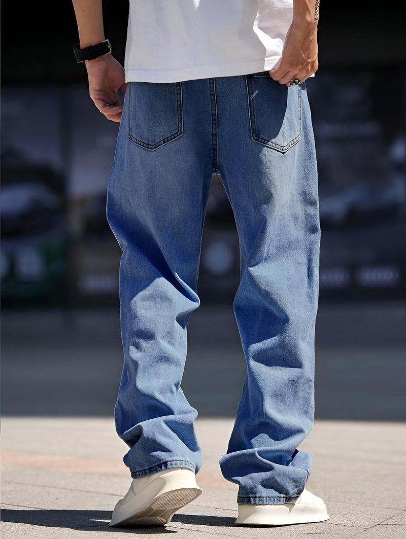 Ben Martin Light Blue Men Jeans || Baggy Fit Jean's for Man || Loose Fit High Rise Denim || Stretchable Casual Wear Jean,s || Dance Rap Rapping Style Pant for Men || Denim Cotton Jeans 30 (2) - Image 2