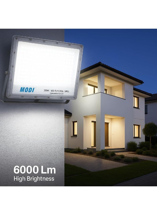 مودي كشاف إضاءة LED خارجي مقاوم للماء بمعيار IP65 بقوة 400 واط، إضاءة أمنية عالية السطوع، موفر للطاقة، مناسب لإضاءة المستودعات ومواقف السيارات والحدائق والملاعب الرياضية والإضاءة التجارية - Image 2