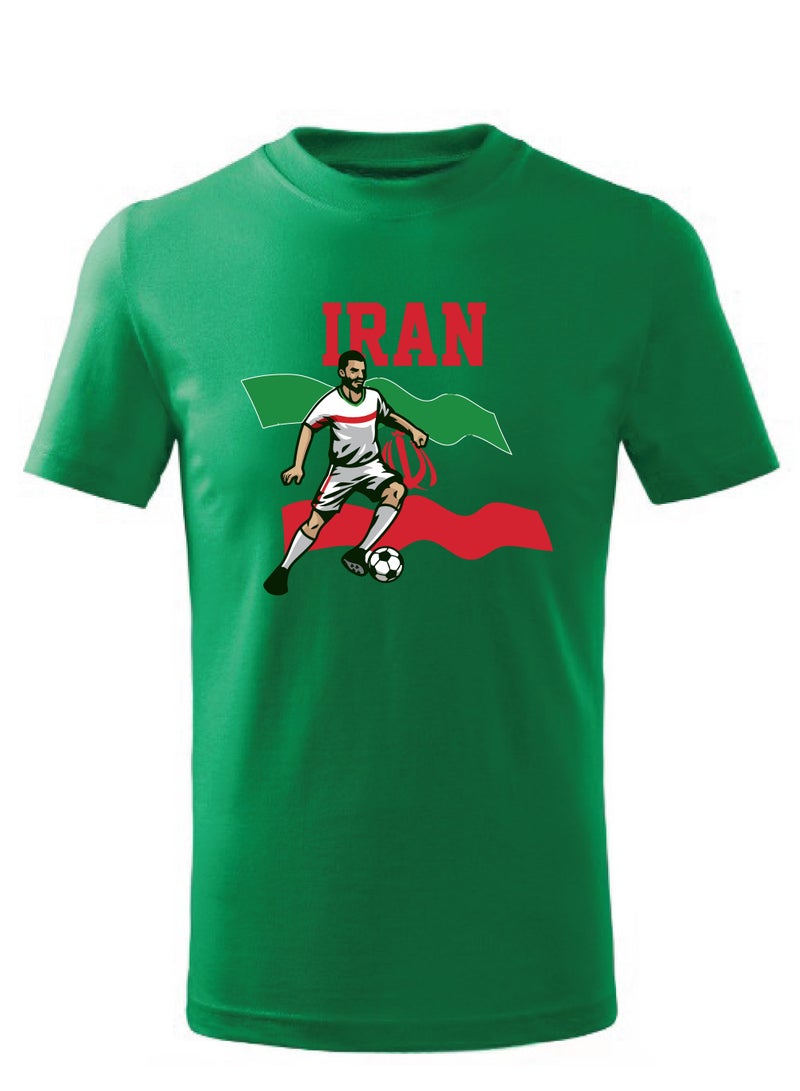 Iran Football Team World Fans printed T shirts Supporting The Team Football Team Jersey T shirts For Men | Women | Kids to win the cup (Green)  - Image 1