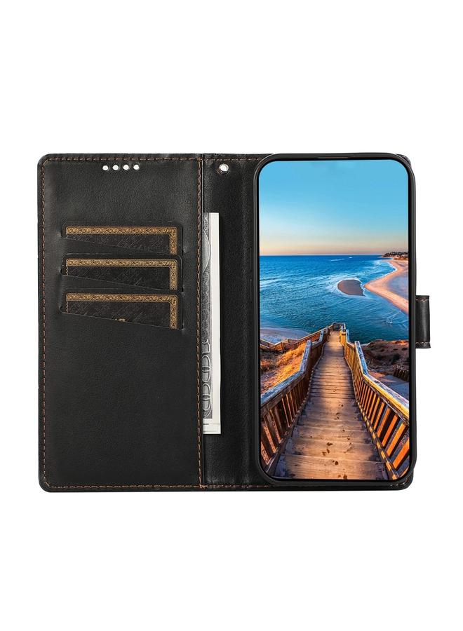 اس-توب جراب لهاتف Samsung Galaxy Xcover 7 مصنوع من جلد البولي يوريثان الأصلي ومزخرف بخطوط منقوش - Image 4