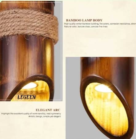 LEGEEN Round Cluster Ceiling Hanging Pendant Light Lamp for Living Room, Home Decoration Bulb Include-Bamboo,DC - Image 3