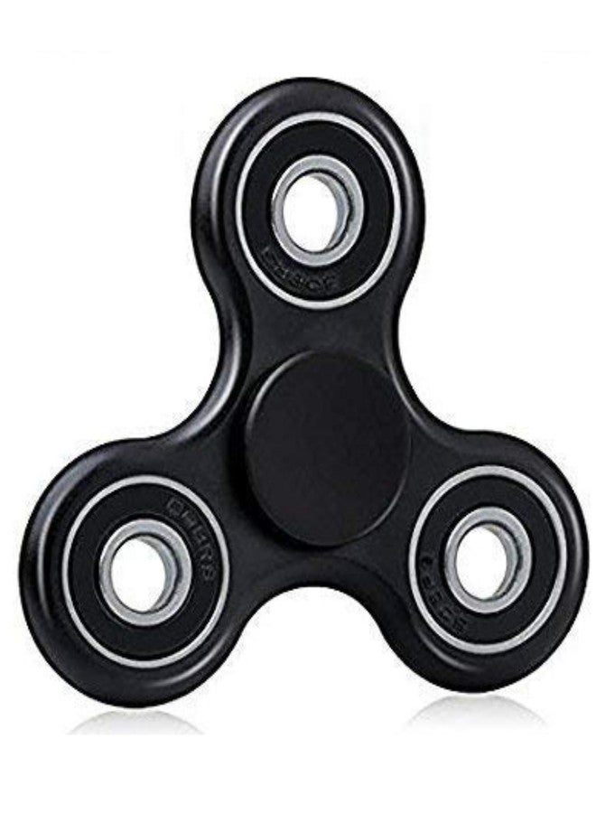 Premsons® Hand Spinner Desk Toy - High Speed Smooth Finger Spin Sensory Fidget Stress Relief Game Play for Kids & Adults - Birthday Party Gift - Four Bearing - Black - Image 1