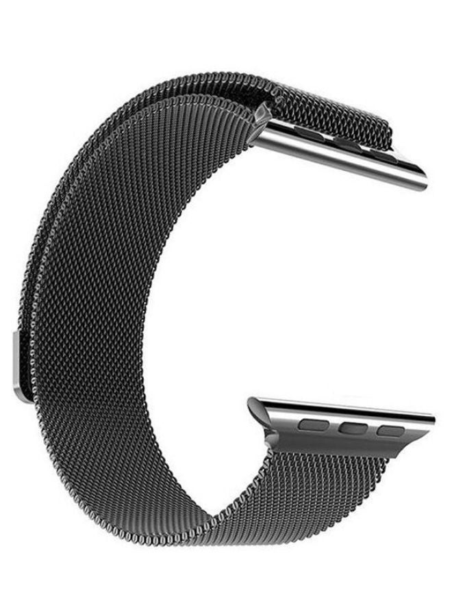 NIBEMINENT Smartwatch Band With Screen Protector For Apple Watch Series 3 42 mm Silver  - Image 1