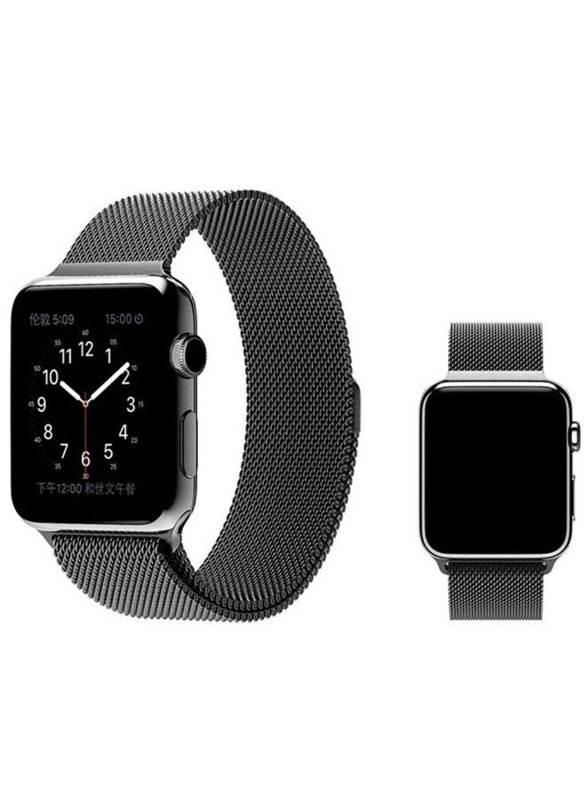 NIBEMINENT Smartwatch Band With Screen Protector For Apple Watch Series 3 42 mm Silver  - Image 2