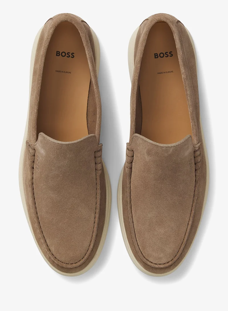 BOSS Suede loafers with debossed logo