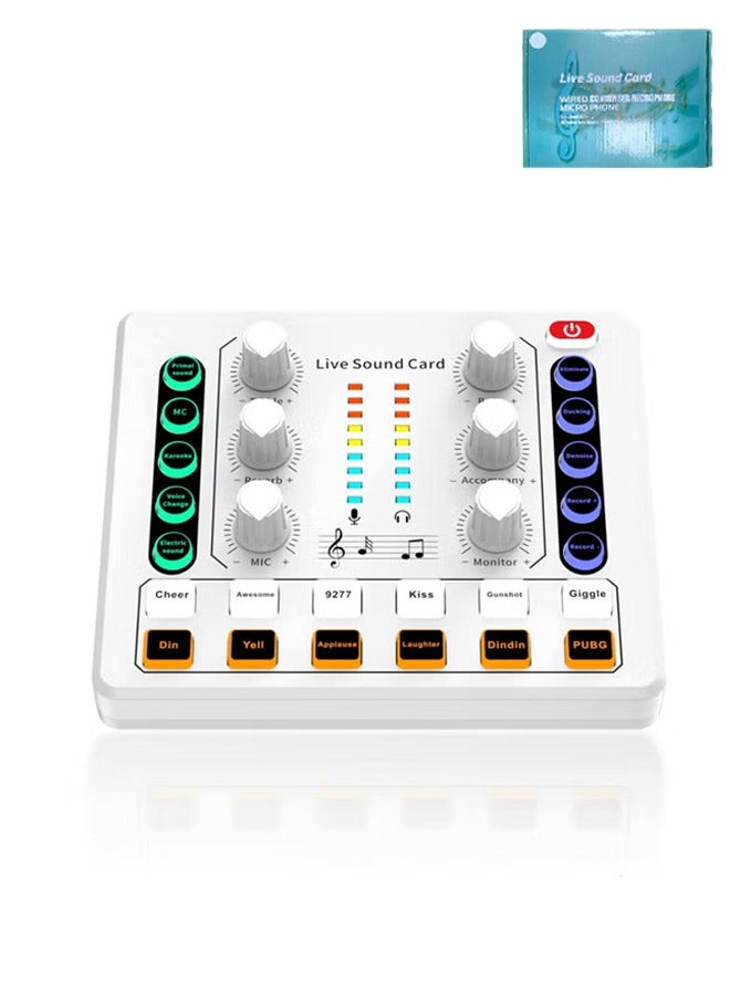 Live Sound Card, Mini Audio Mixer Board for PC Computer Phone, Voice Changer Sound Card Fit for PS4, Xbox, Switch, DJ Mixer, Podcast for Music Recording Karaoke Singing Broadcast, Recording Card - Image 1