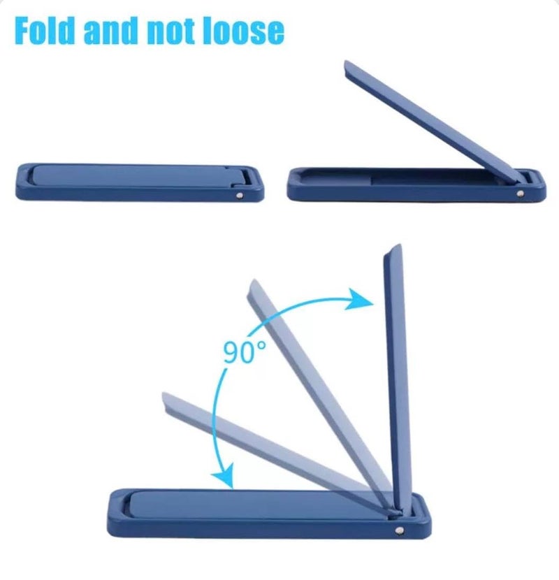 FLASHFOX حامل هاتف قابل للتعديل - حامل عمودي وأفقي للهواتف المحمولة لـ iPhone وSamsung وجميع الهواتف الذكية - قابل للطي، قبضة قوية، للاستخدام على المكتب والطاولة - حامل هاتف عالمي (أسود) - Image 3