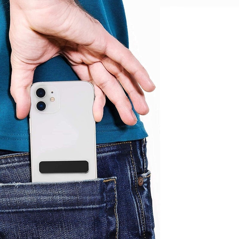 FLASHFOX حامل هاتف قابل للتعديل - حامل عمودي وأفقي للهواتف المحمولة لـ iPhone وSamsung وجميع الهواتف الذكية - قابل للطي، قبضة قوية، للاستخدام على المكتب والطاولة - حامل هاتف عالمي (أسود) - Image 4