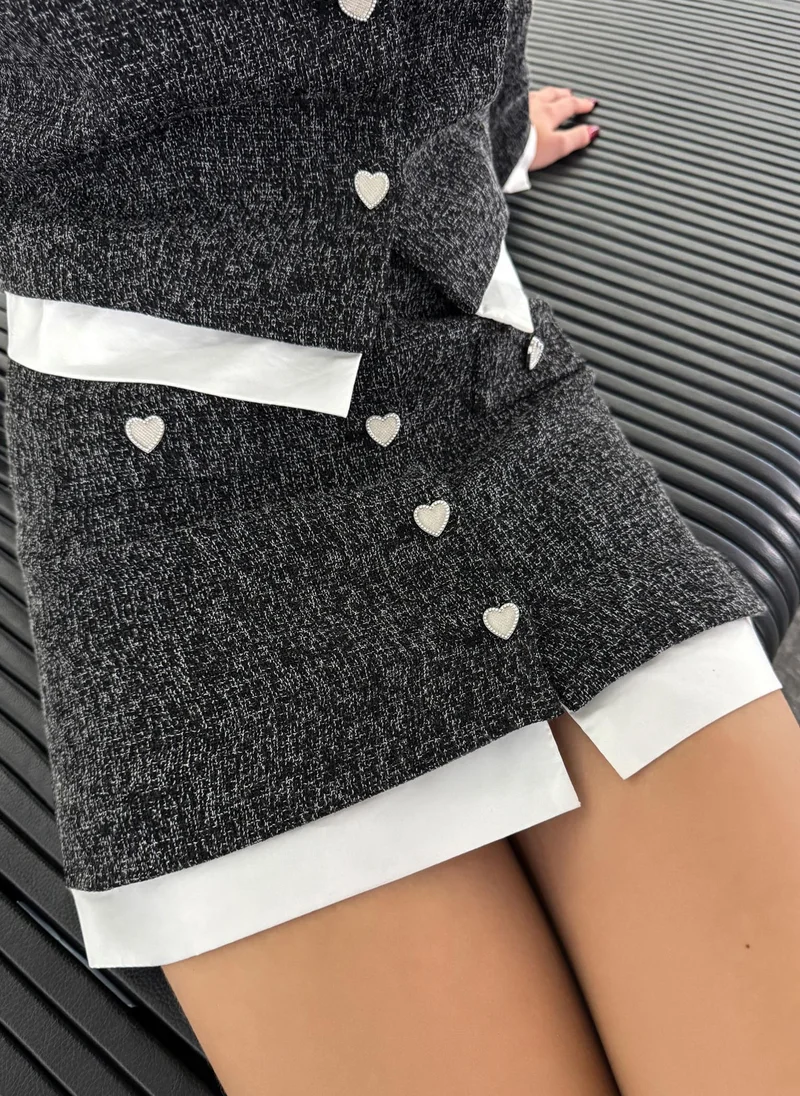 Lichi Mini skirt with heart-shaped buttons